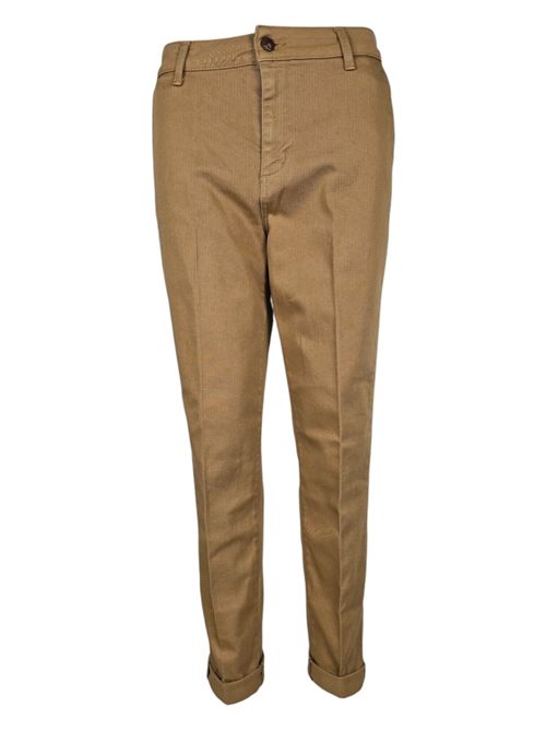 women's hazel brown cotton drill chinos Atelier Cigala's | 344-TDRS13183